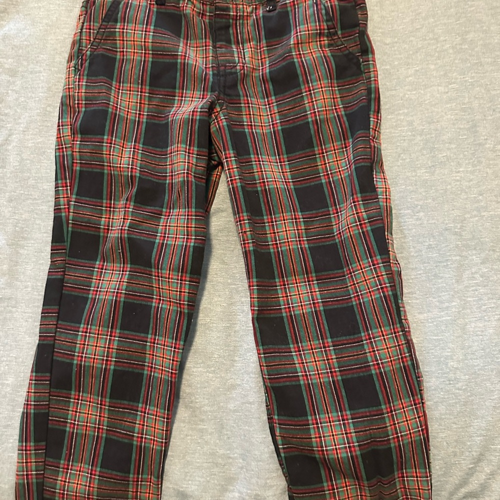 Plaid Toddler Pants - Black, Red, Green
